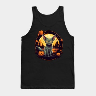 Devon Rex Cat Cat Halloween, Cat Lover Tank Top